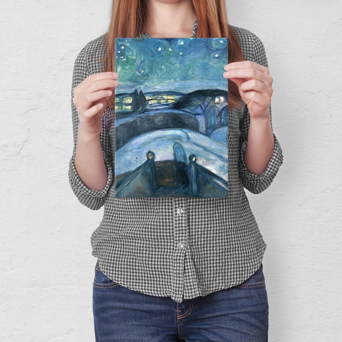 Plakat metalowy Edvard Munch Night Noc Prezent