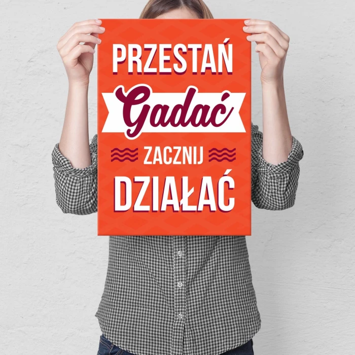 Plakat metalowy Zacznij działać Prezent