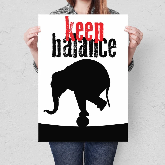 Plakat metalowy Keep balance Prezent