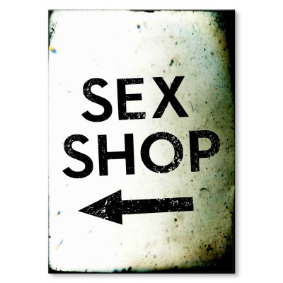 Plakat metalowy Sex shop Prezent