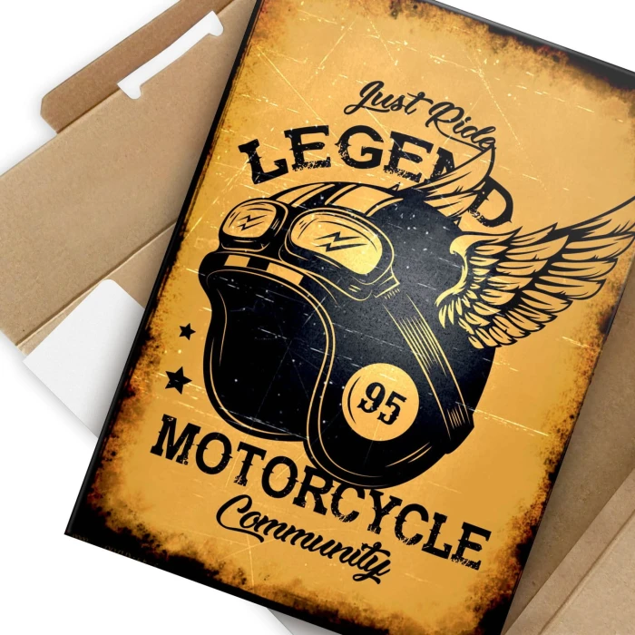 Plakat metalowy Motorcycle Community Prezent