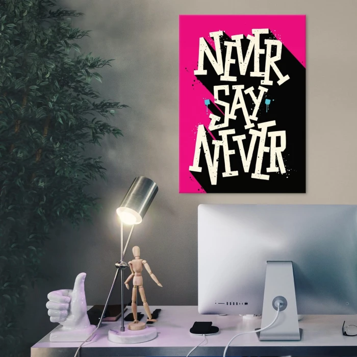 Plakat metalowy Nigdy nie mów nigdy Prezent