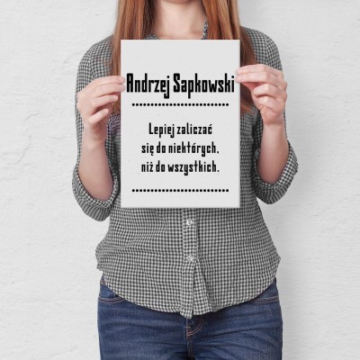 Plakat metalowy Cytat Sapkowski Prezent