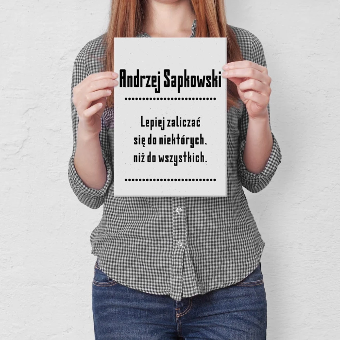 Plakat metalowy Cytat Sapkowski Prezent