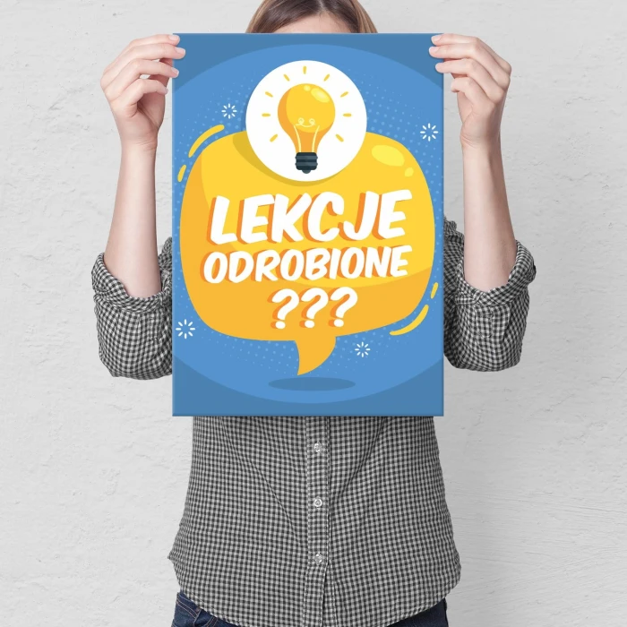 Plakat metalowy Lekcje odrobione? Prezent