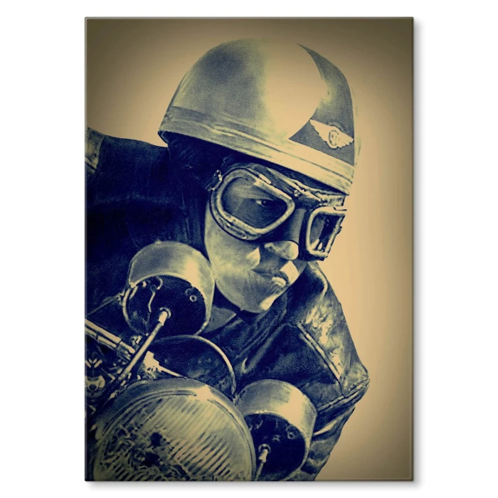 Plakat metalowy Motocyklista Prezent