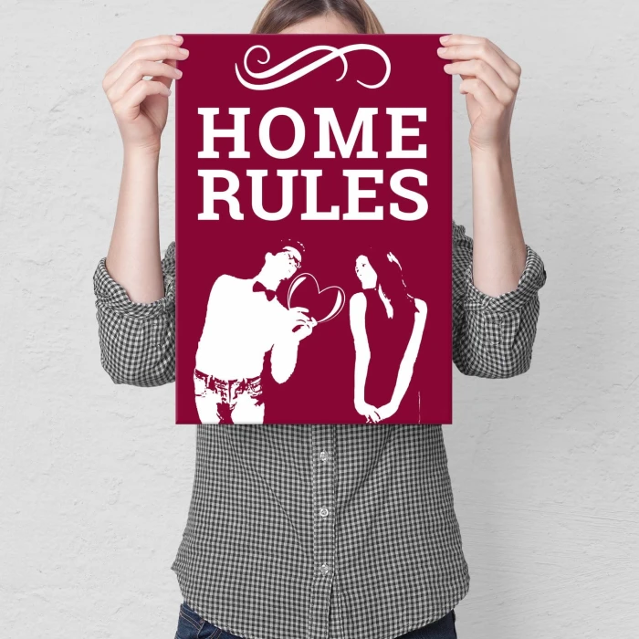 Plakat metalowy Zasady Dom Prezent