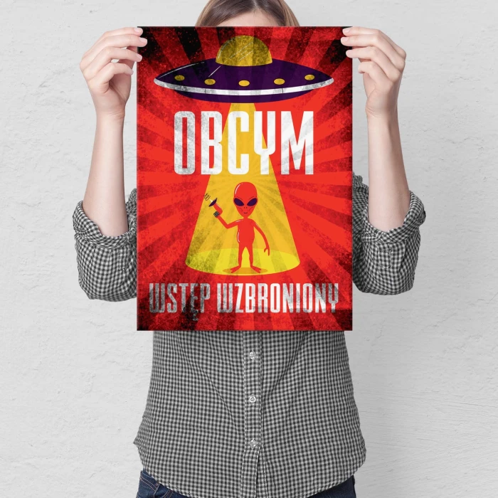 Plakat metalowy Obcym wstęp wzbroniony Prezent