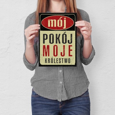 Plakat metalowy Mój pokój moje królestwo Prezent