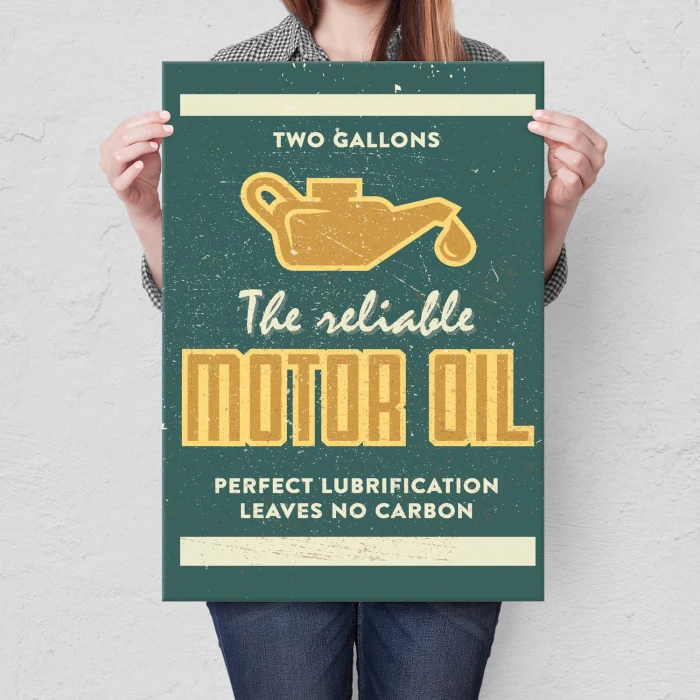 Plakat metalowy Motor Oil Prezent