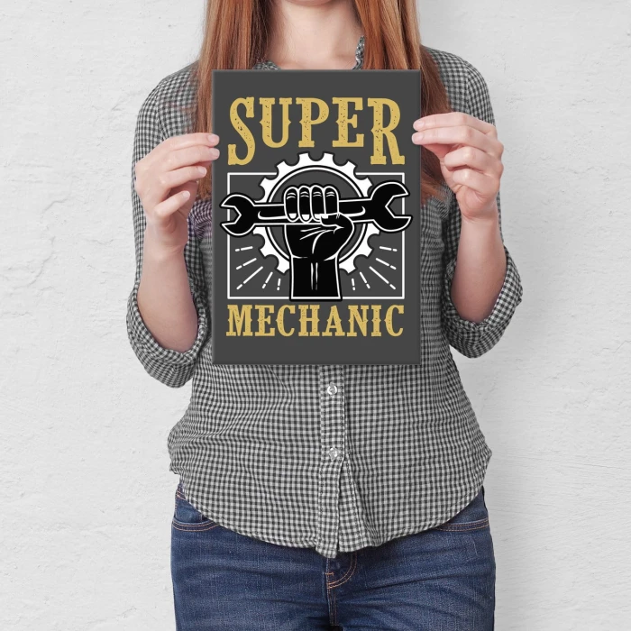 Plakat metalowy Super mechanik Prezent