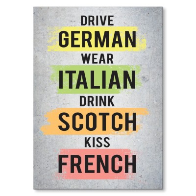 Plakat metalowy Drive Wear Drink Kiss Prezent