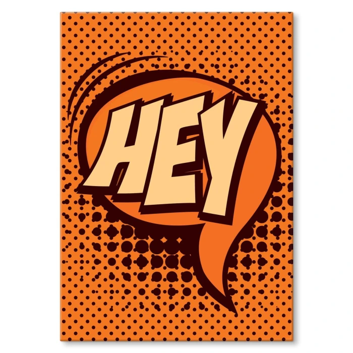 Plakat metalowy Komiksowe HEY Prezent