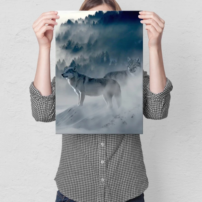 Plakat metalowy Wilki we mgle Prezent