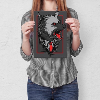 Plakat metalowy Wilk z mafii Prezent