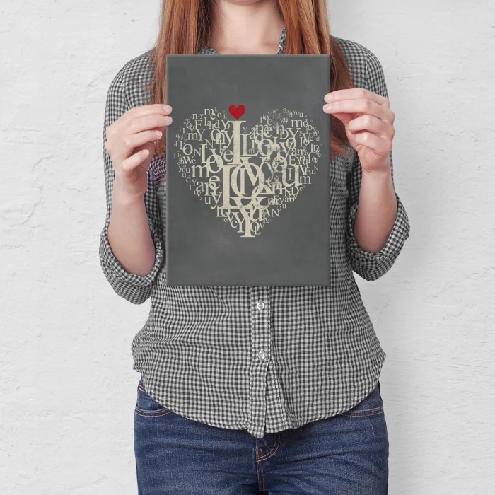 Plakat metalowy Serce Love Miłość Prezent