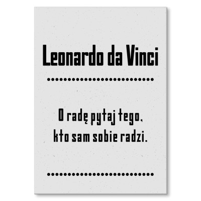 Plakat metalowy Leonardo da Vinci Cytat Prezent