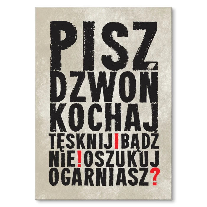 Plakat metalowy Pisz dzwoń kochaj Prezent