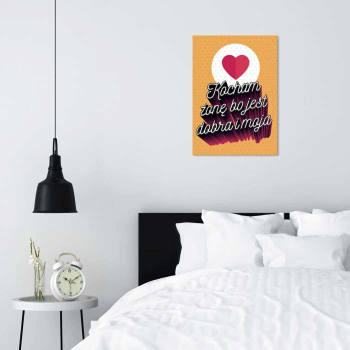 Plakat metalowy Kocham żonę Prezent