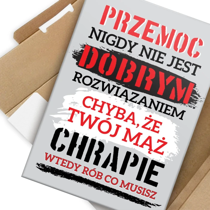 Plakat metalowy Chrapanie męża Prezent