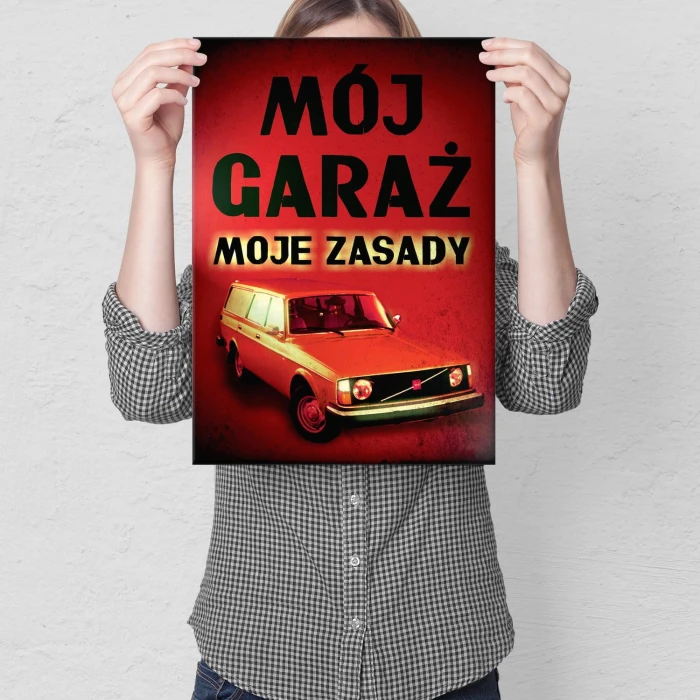 Plakat metalowy Mój garaż 245 Prezent