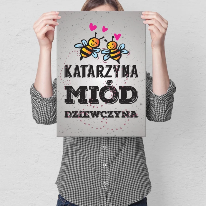 Plakat metalowy Katarzyna miód dziewczyna Prezent