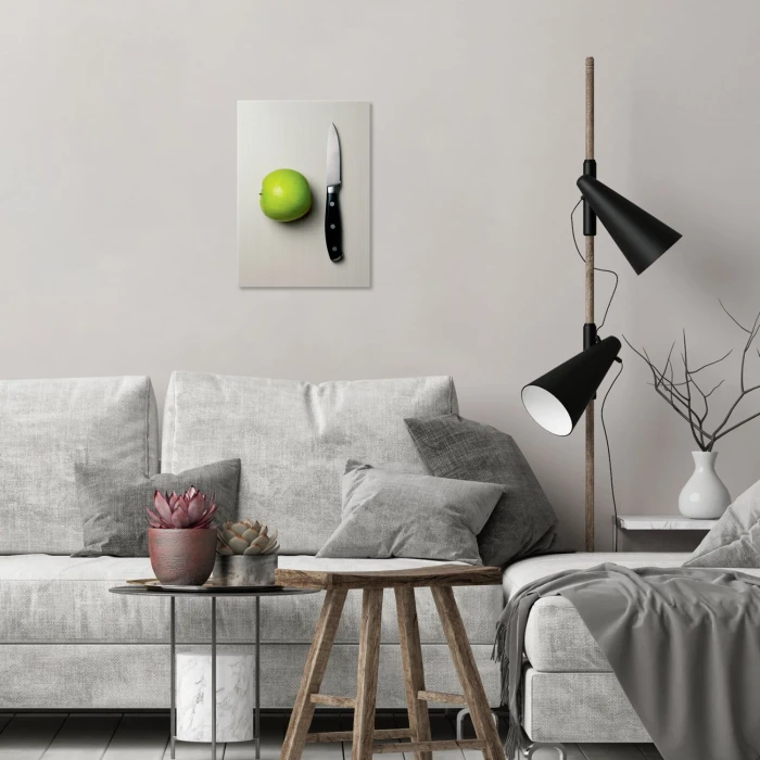 Plakat metalowy Jabłko i nóż Prezent