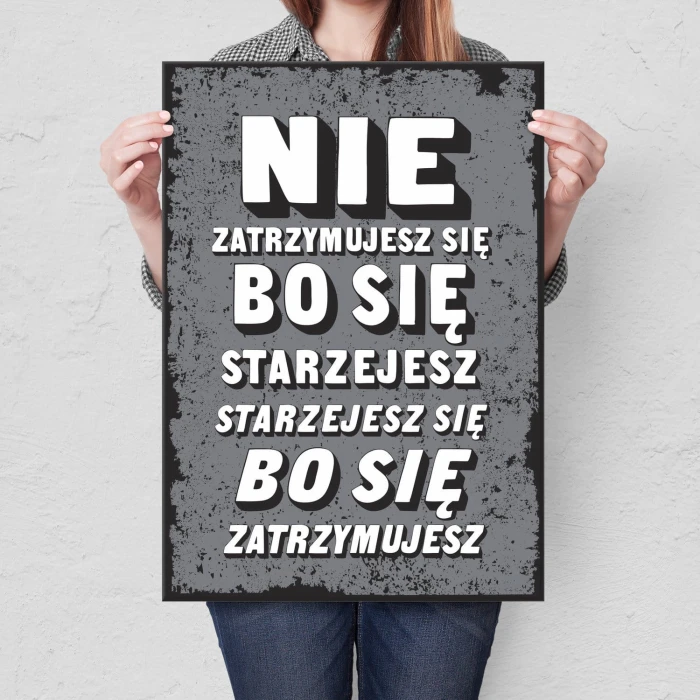 Plakat metalowy Starzejesz się Prezent