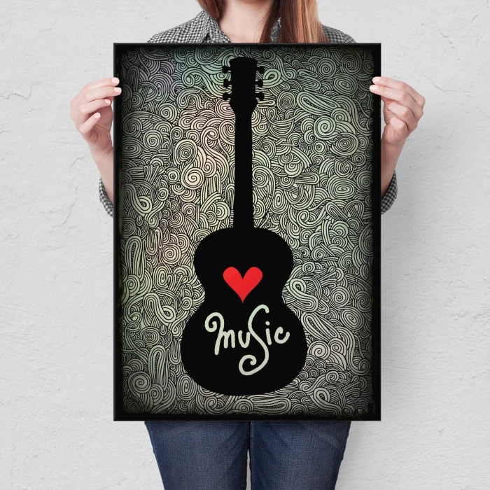 Plakat metalowy Muzyka i gitara Prezent