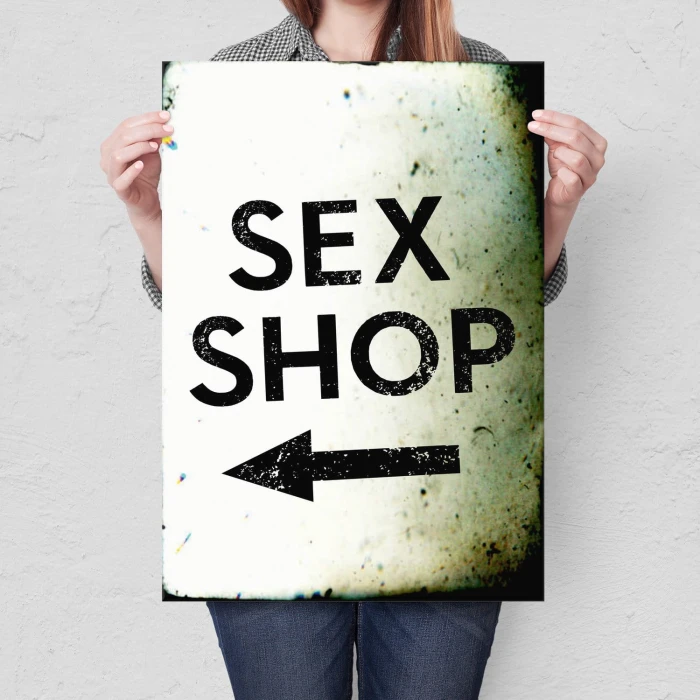 Plakat metalowy Sex shop Prezent