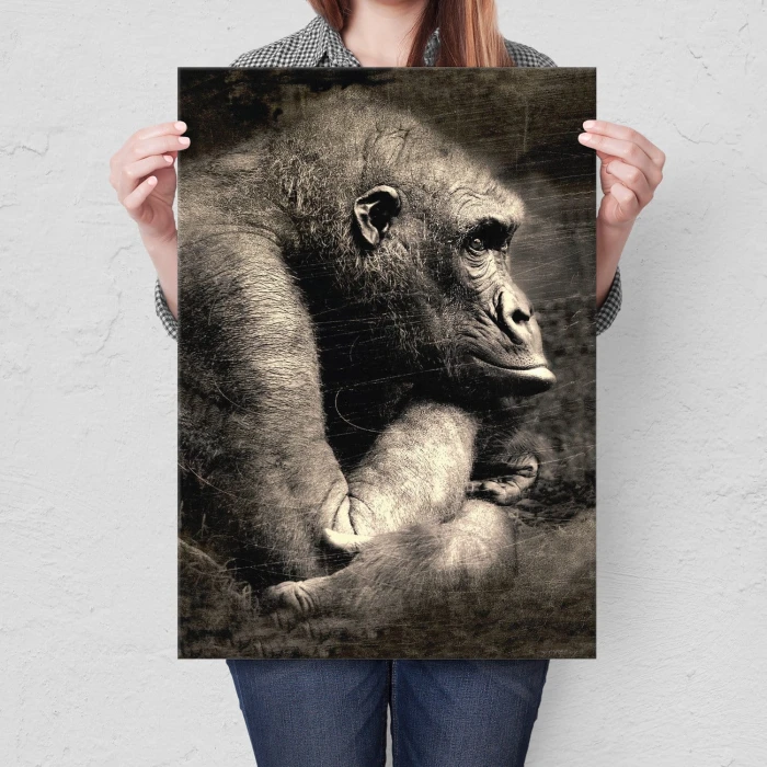 Plakat metalowy Portret małpy Prezent