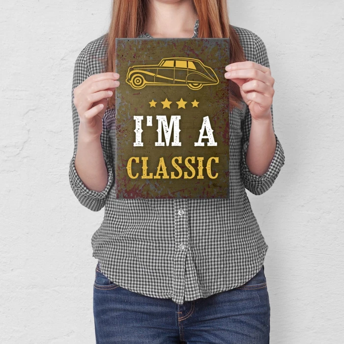 Plakat metalowy Im classic Prezent