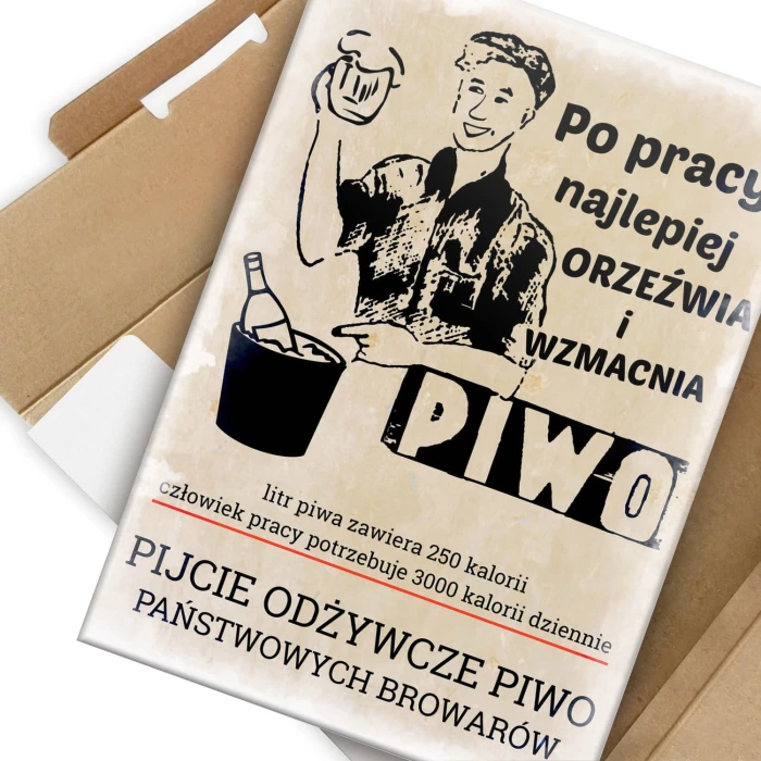 Plakat metalowy Pijcie piwo po pracy Prezent