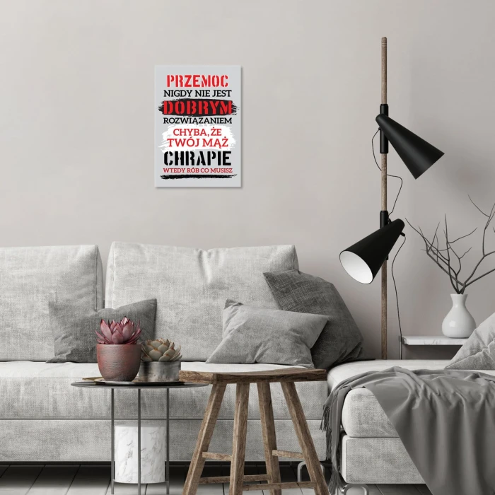 Plakat metalowy Chrapanie męża Prezent