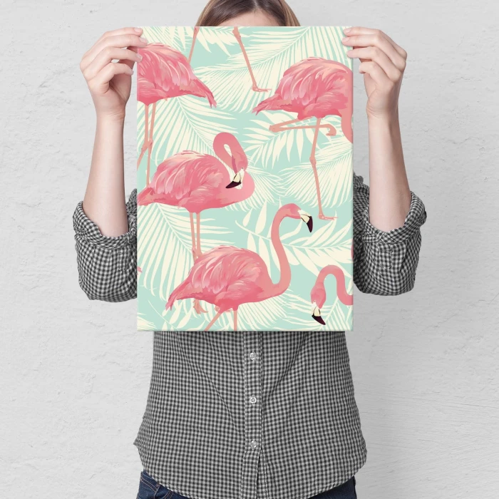 Plakat metalowy Flamingi Prezent