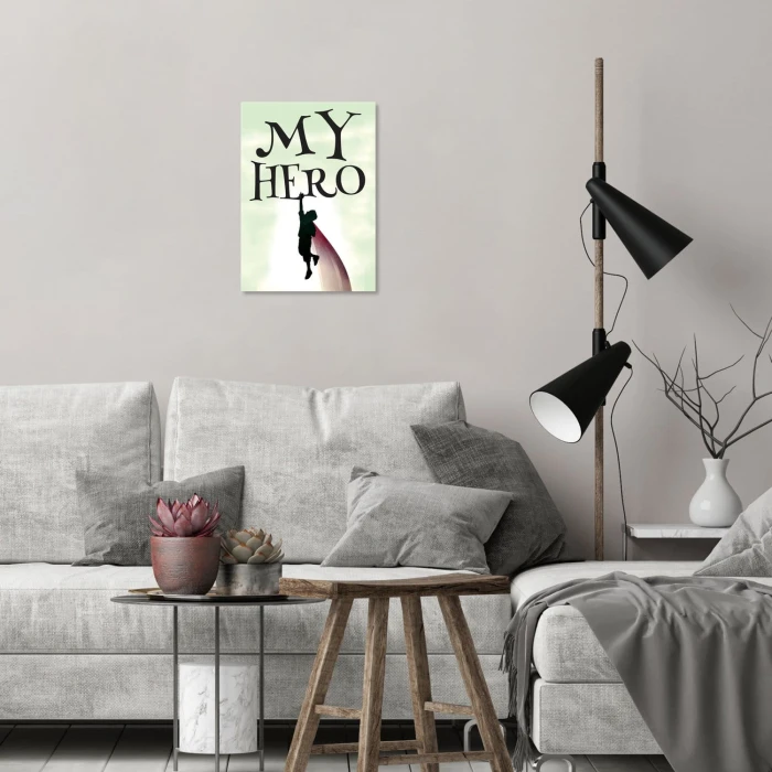 Plakat metalowy My hero Prezent