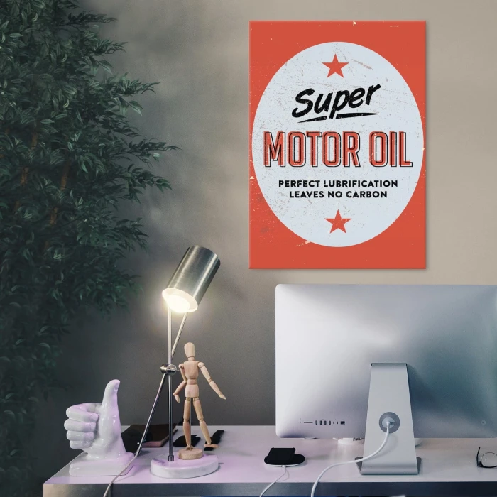 Plakat metalowy Super motor oil Prezent