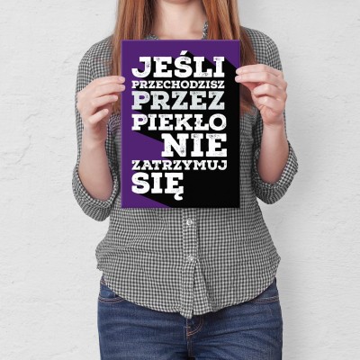 Plakat metalowy Nie zatrzymuj się Prezent