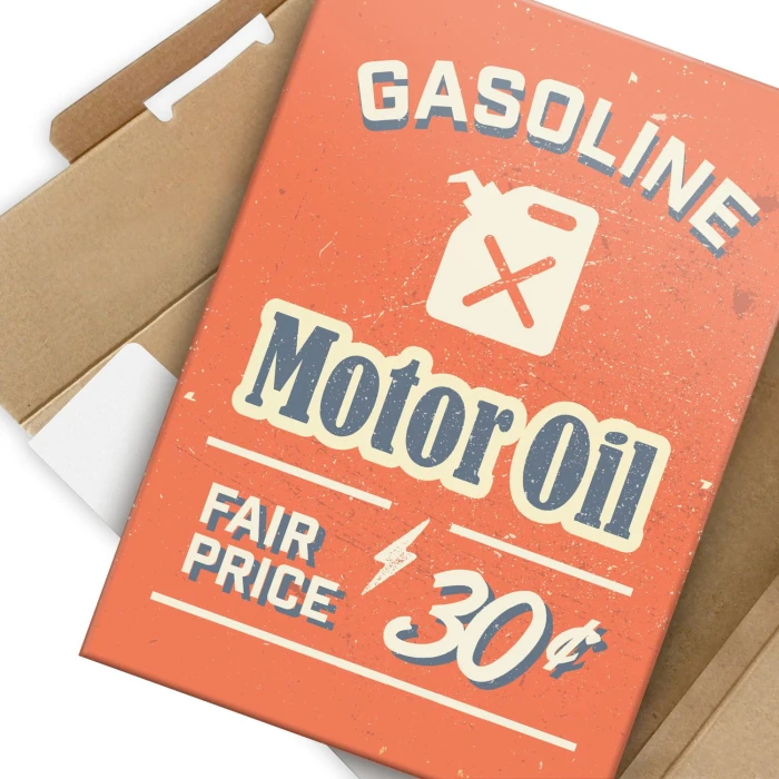 Plakat metalowy Gasoline motor oil Prezent