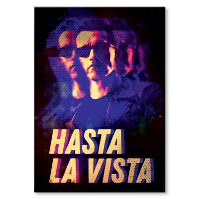 Plakat metalowy Hasta la vista Prezent