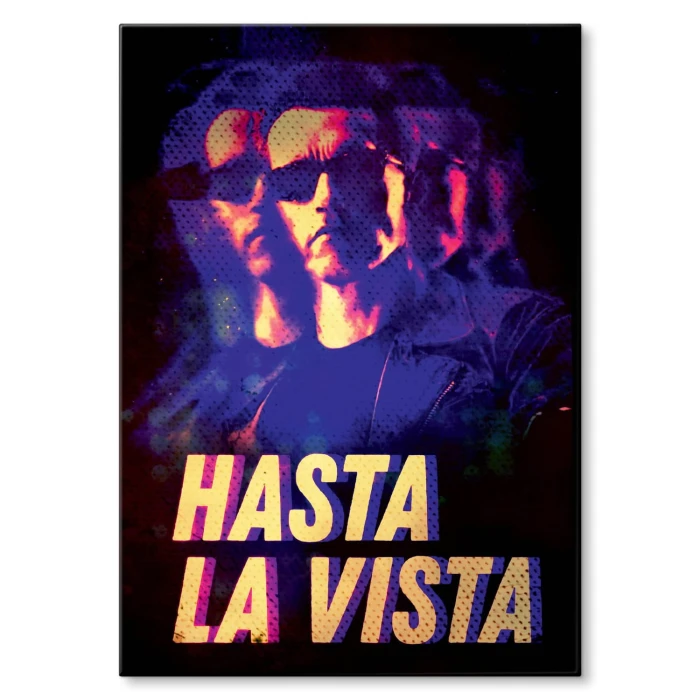 Plakat metalowy Hasta la vista Prezent