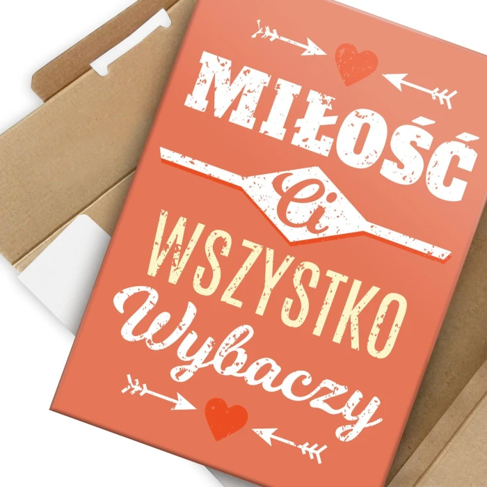 Plakat metalowy Miłość ci wszystko wybaczy Prezent