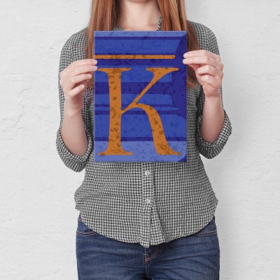 Plakat metalowy Litera K Prezent