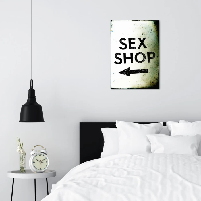 Plakat metalowy Sex shop Prezent