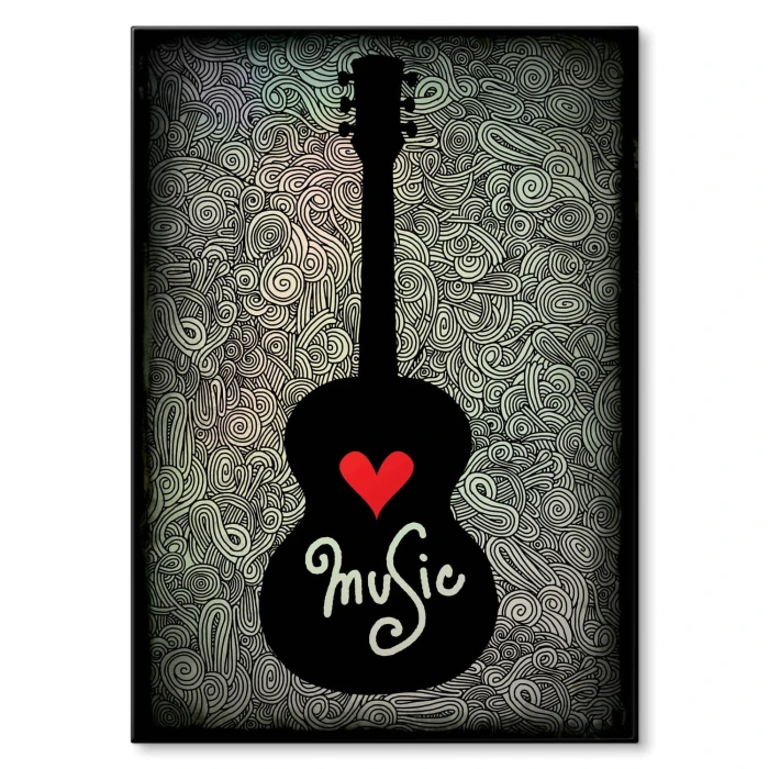 Plakat metalowy Muzyka i gitara Prezent