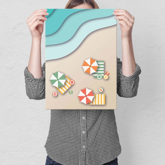 Plakat metalowy Plaża Prezent