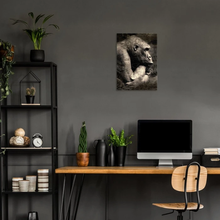 Plakat metalowy Portret małpy Prezent