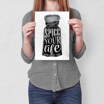 Plakat metalowy Spice your life Prezent