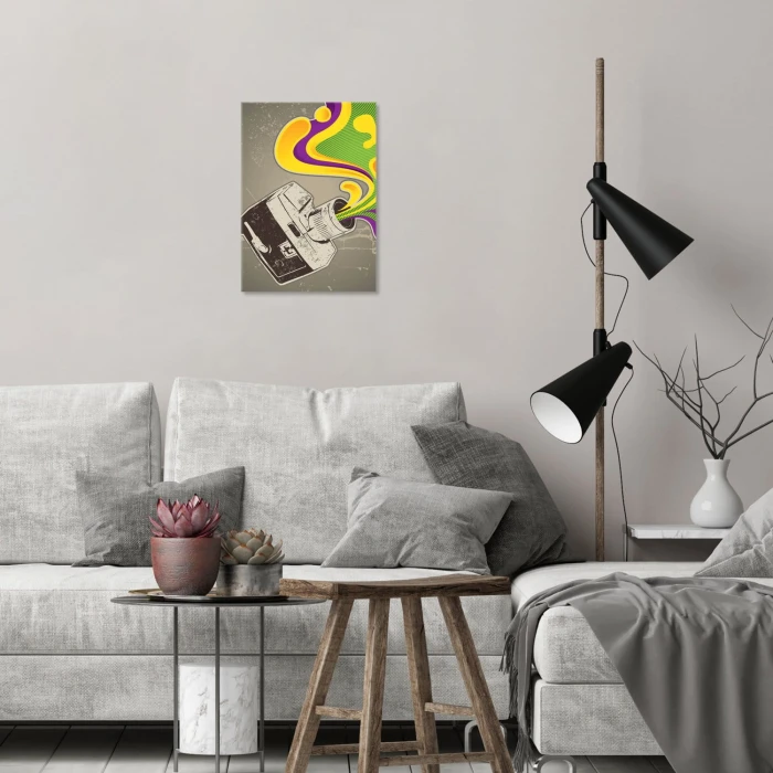 Plakat metalowy Retro kamera Prezent