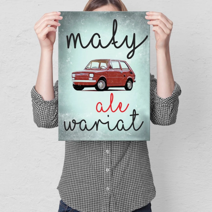 Plakat metalowy Mały wariat Fiat 126P Prezent
